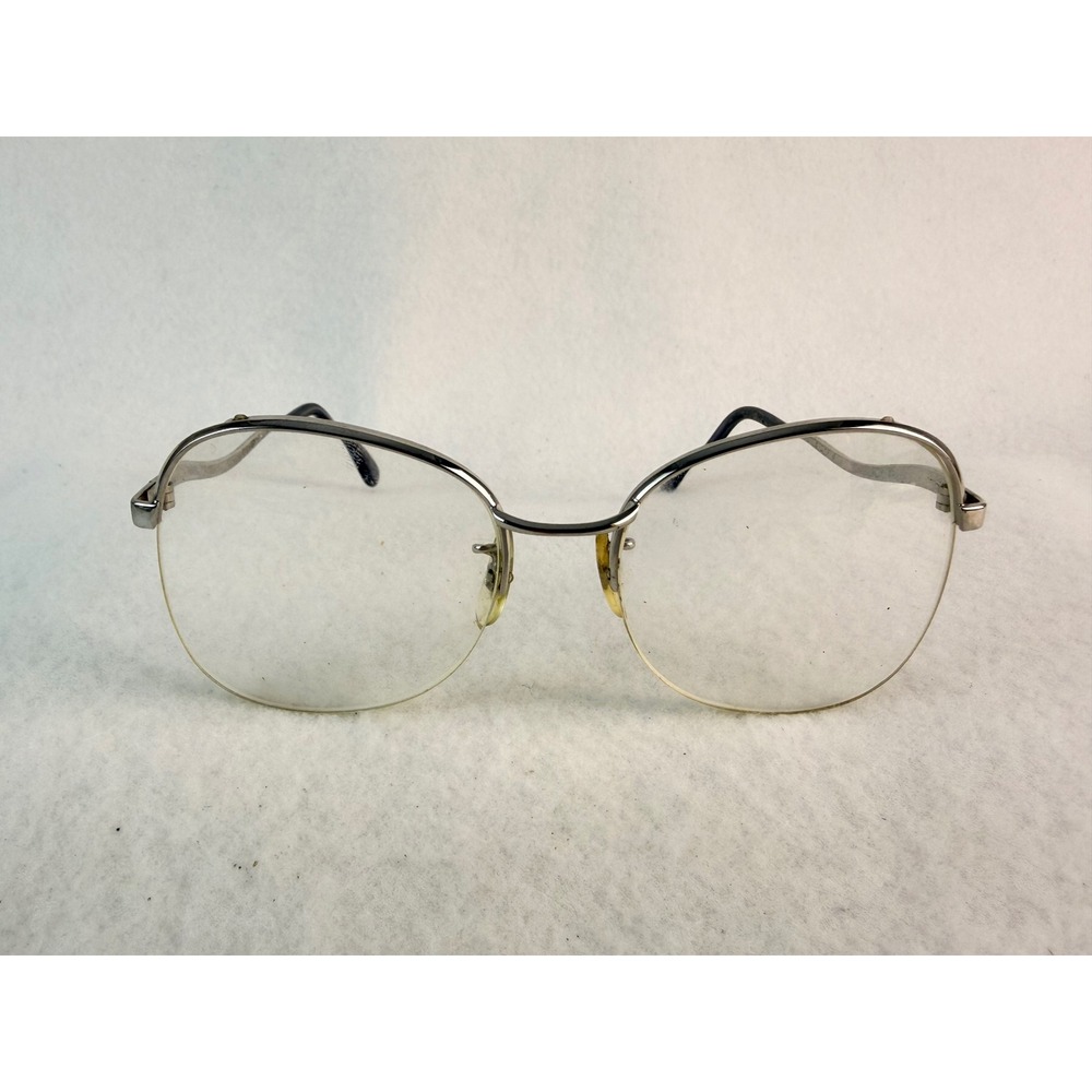 SRO Lady Arlo Vintage Eyeglasses Silver Semi Rimless Frames 51-17-135 51017 W